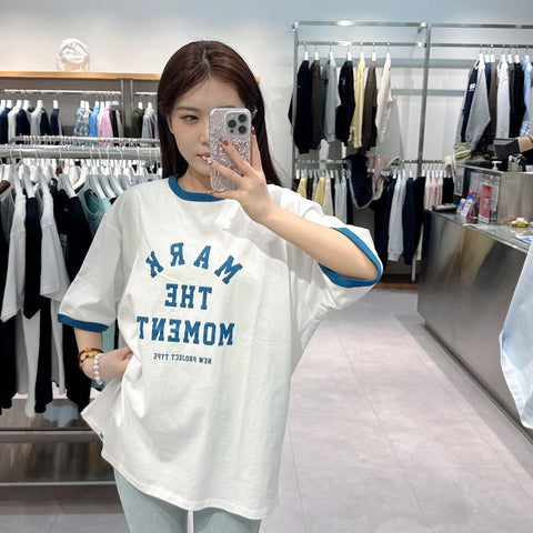 【現貨】韓國 Markm SLOGAN GRAPHIC RINGER T-SHIRT【MA088】