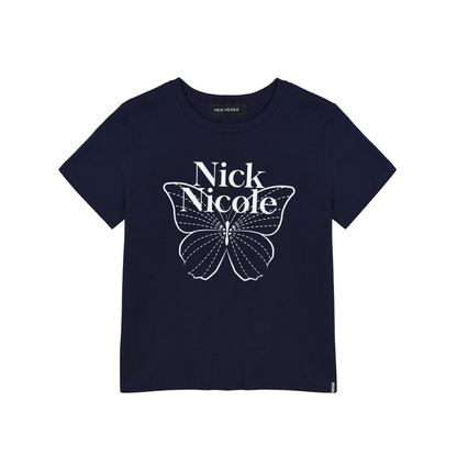 韓國 Nick Nicole BUTTERFLY NICOLE LABEL SLIM TOP (中長款) 【NN140】