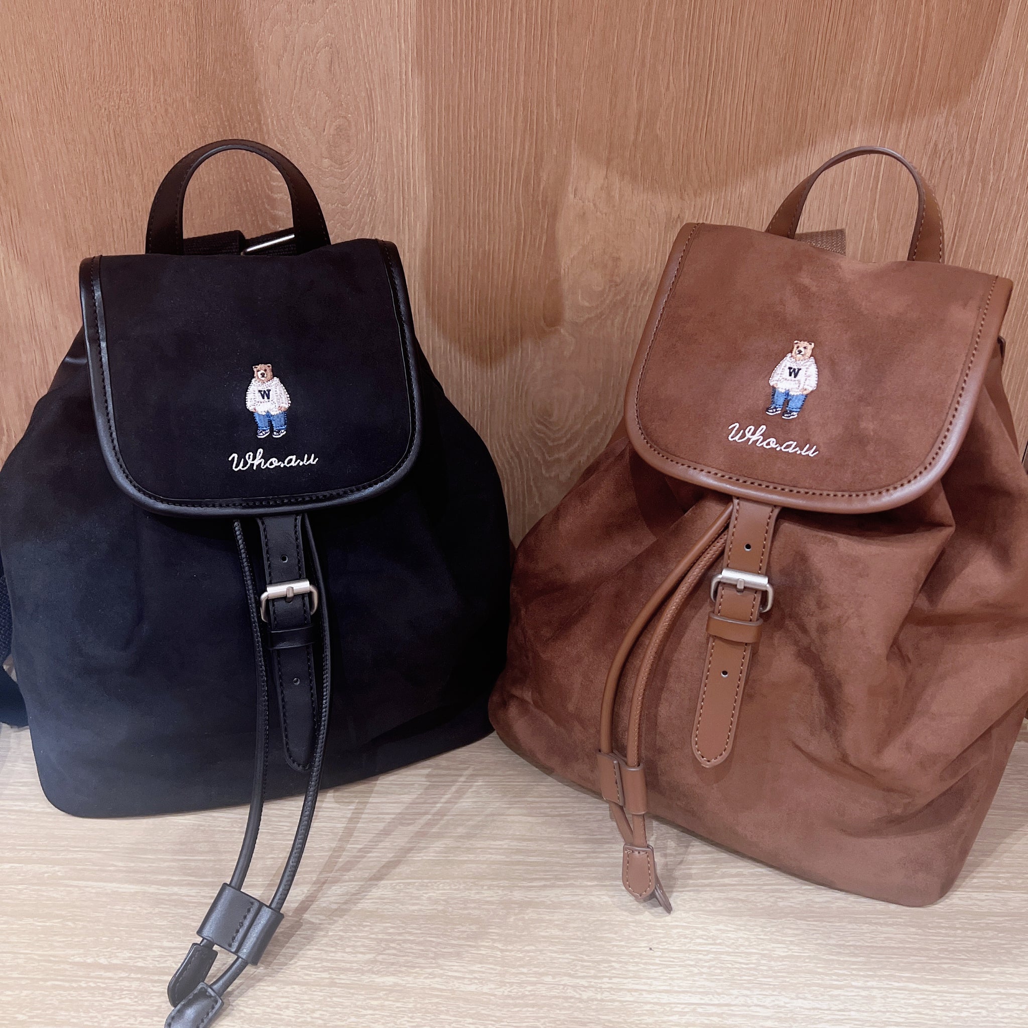 韓國 WhoAU Suede Backpack【WA199】