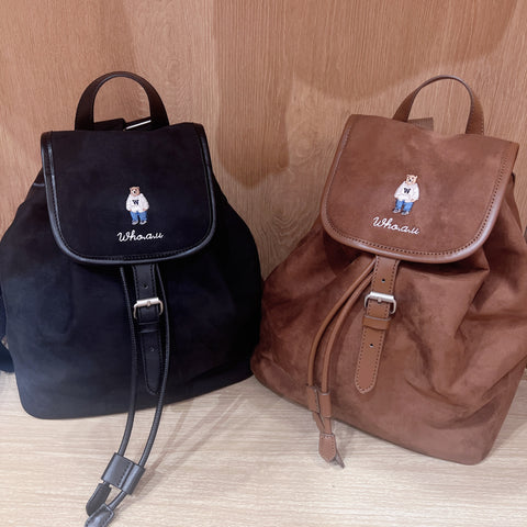 韓國 Who.A.U Suede Backpack【WA199】