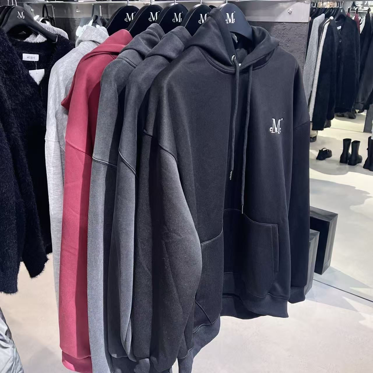 韓國 Mucent Unisex Signature Basic Logo Hoodie 【MU128】