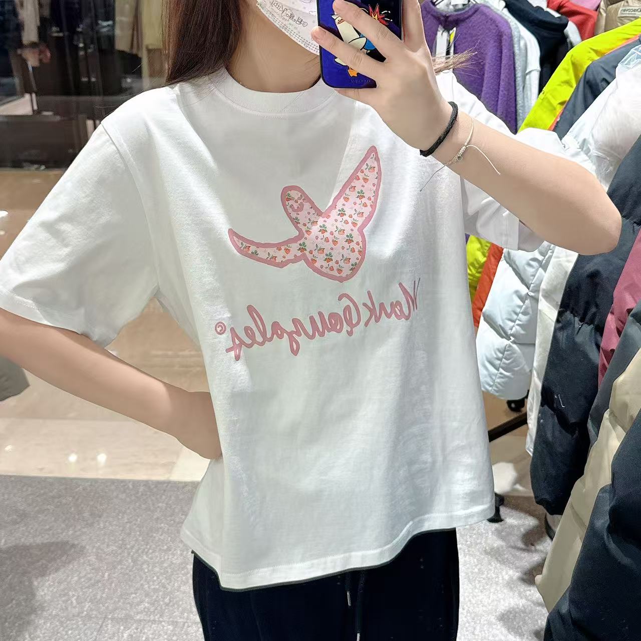 韓國 Mark Gonzales Women's Angel Graphic Short Sleeve T-Shirt【MG223】