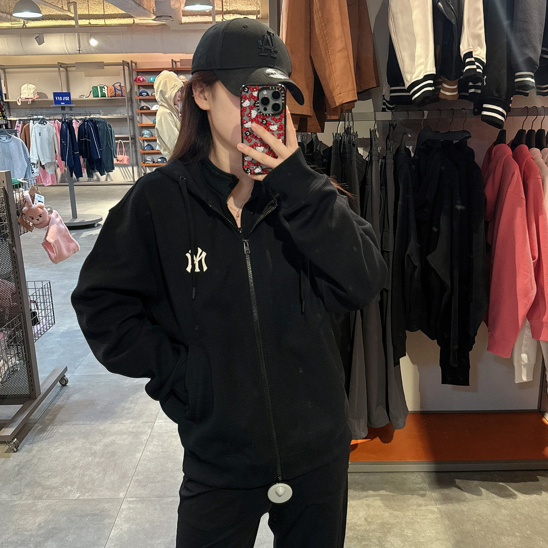 韓國 MLB Basic Small Logo Waffle Fleece Hoodie【MB034】