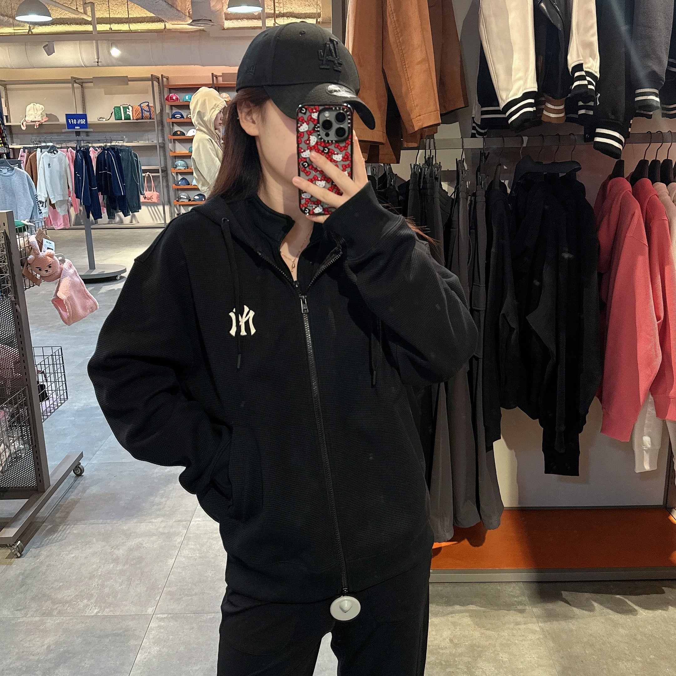 韓國 MLB Basic Small Logo Waffle Fleece Hoodie【MB034】