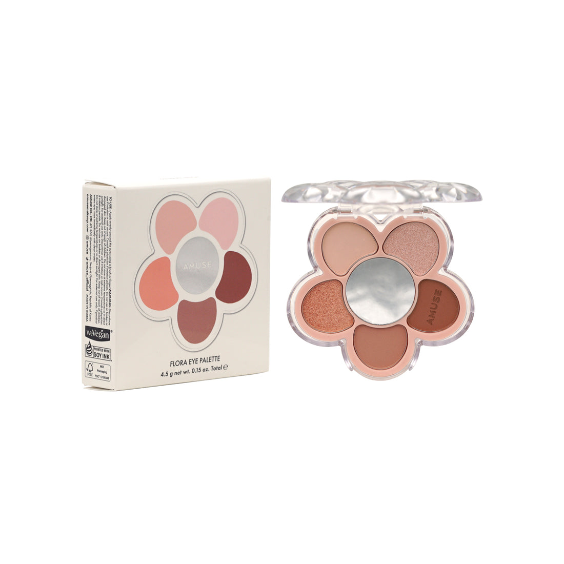 Amuse 花花裸粉棕眼影胭脂盤 