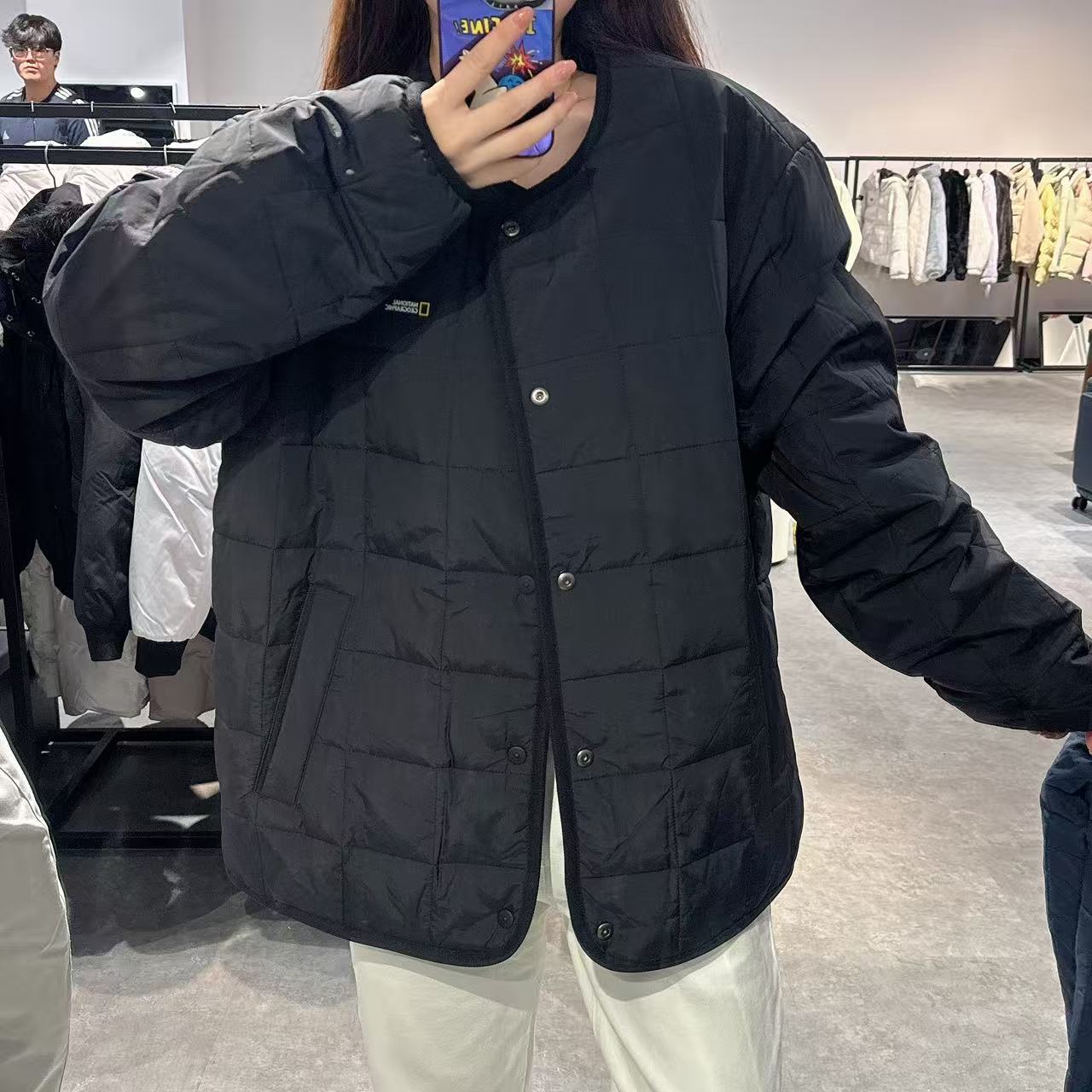 韓國 National Geographic Osukuni Quilted Reversible U-Neck Jacket【NG099】