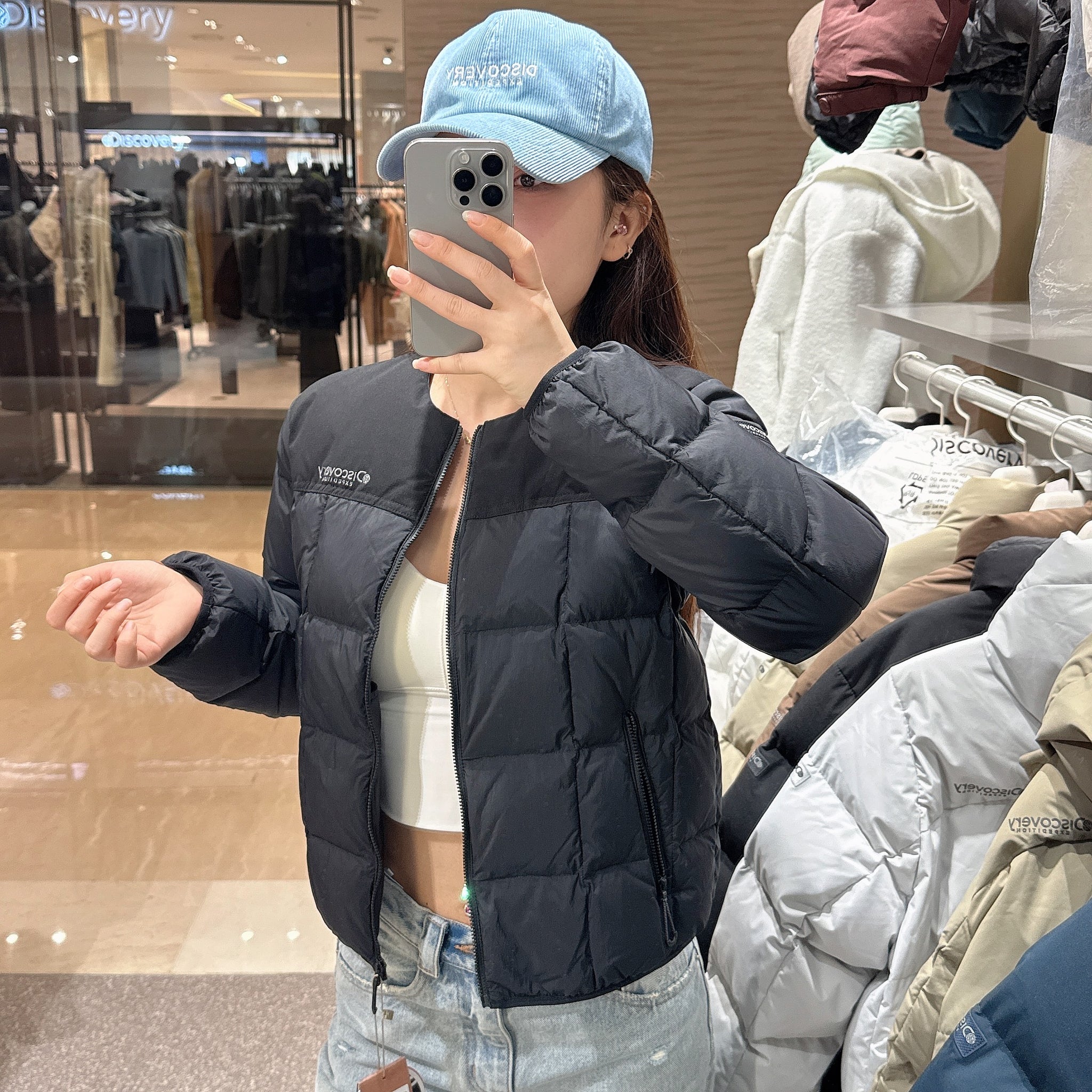 韓國 Discovery Women's Square Quilted Down Lightweight Padding【DY125】