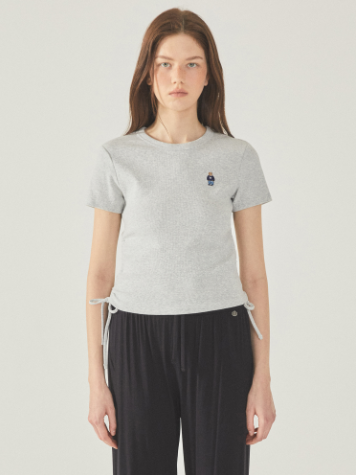 韓國 Who.A.U Steve Ribbed Shirring T-Shirt【WA159】