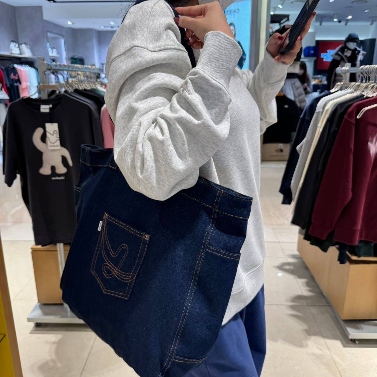 韓國 Mark Gonzales Denim Tote Bag 【MG034】 - STT Mall HK 靚太網購