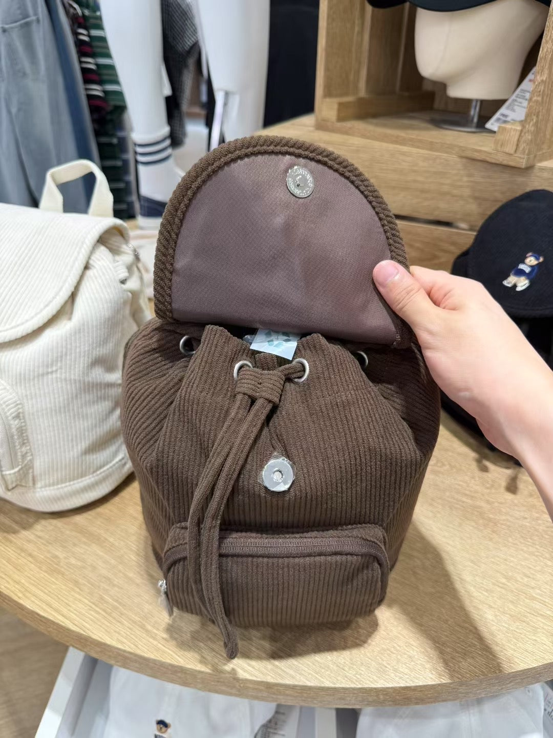 韓國 SPAO Corduroy Mini Backpack【SP252】