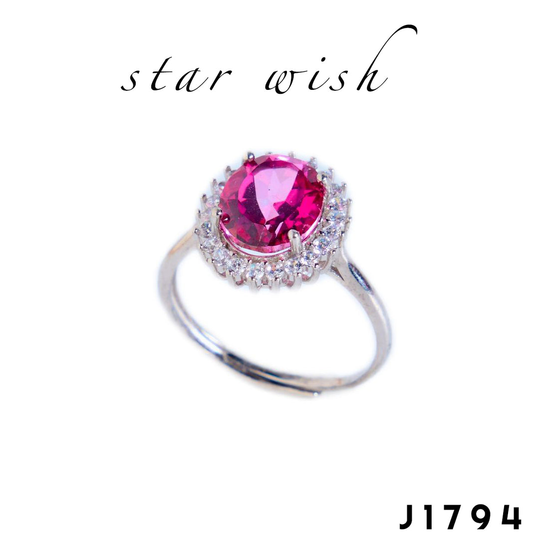 Star Wish S925銀 粉托帕戒指 J1794【SS462】