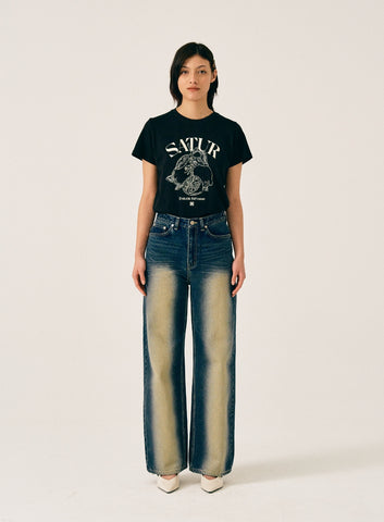韓國 Satur (W) Capri Citron Drawing Summer Graphic T-Shirt【SR006】