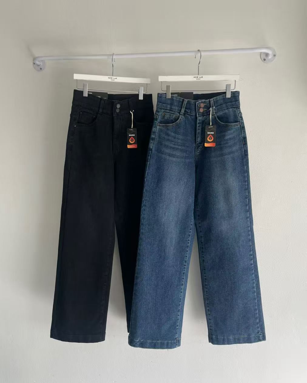 韓國 HowLuk 牛仔褲 刷薄毛  (冬季款)【H2551】