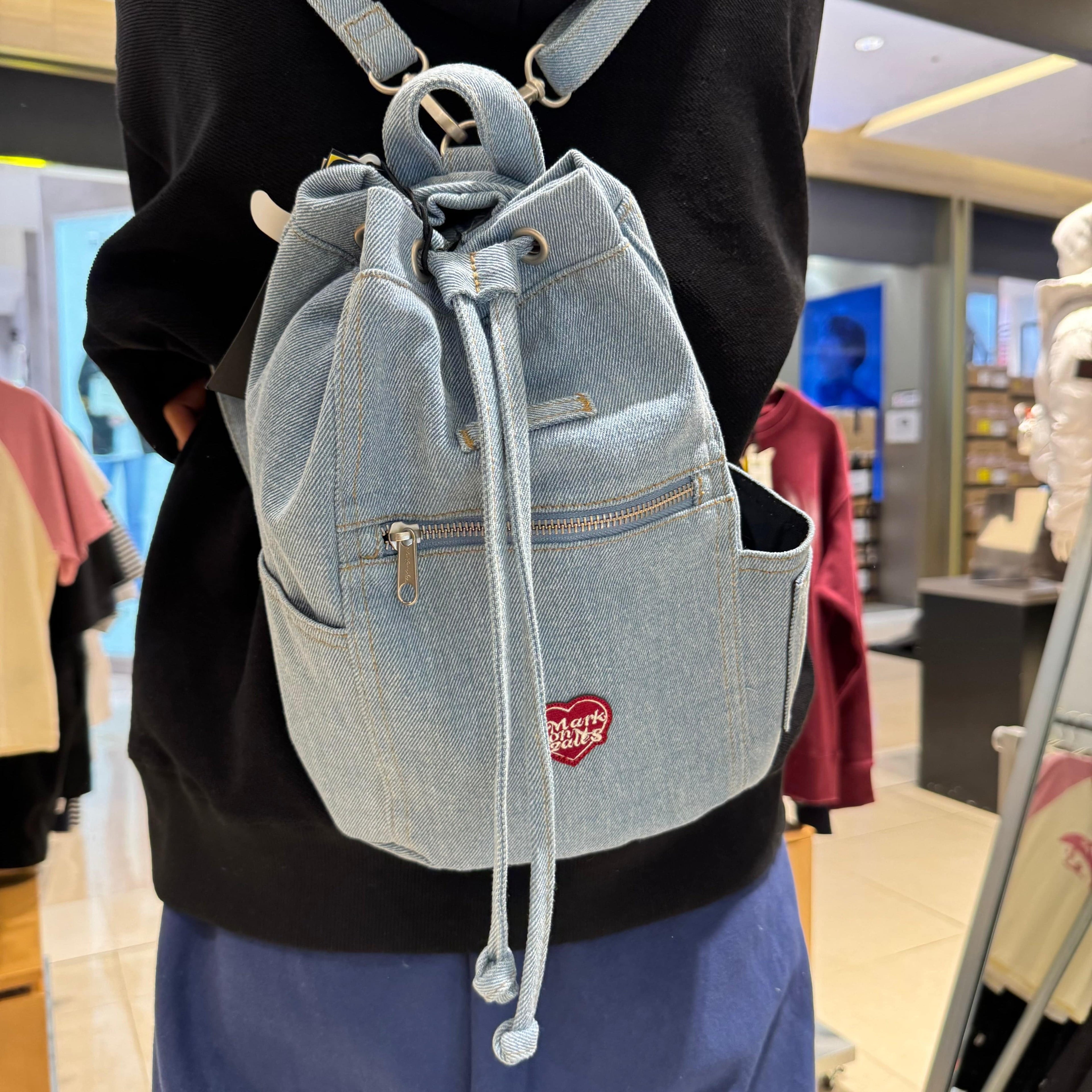 韓國 Mark Gonzales Heart Shaped Denim Side Shoulder Bag 【MG036】 - STT Mall HK 靚太網購