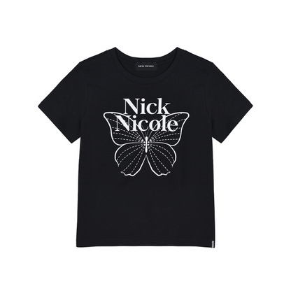 韓國 Nick Nicole BUTTERFLY NICOLE LABEL SLIM TOP (中長款) 【NN140】