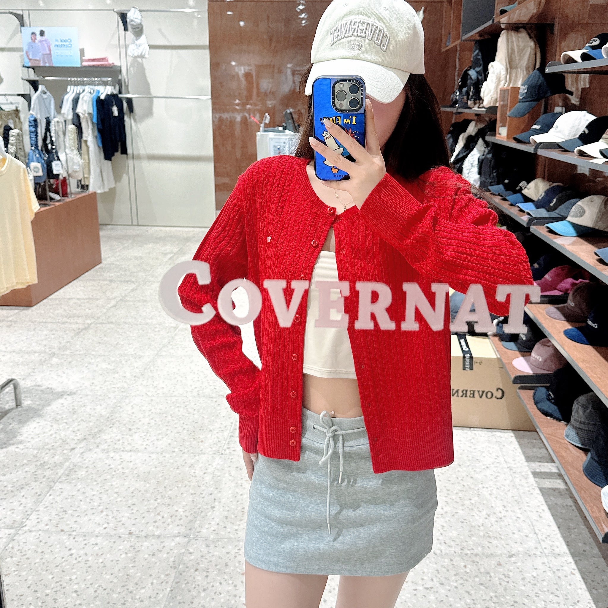 韓國 Covernat Women's Clover Heart Cable Cardigan【CO048】