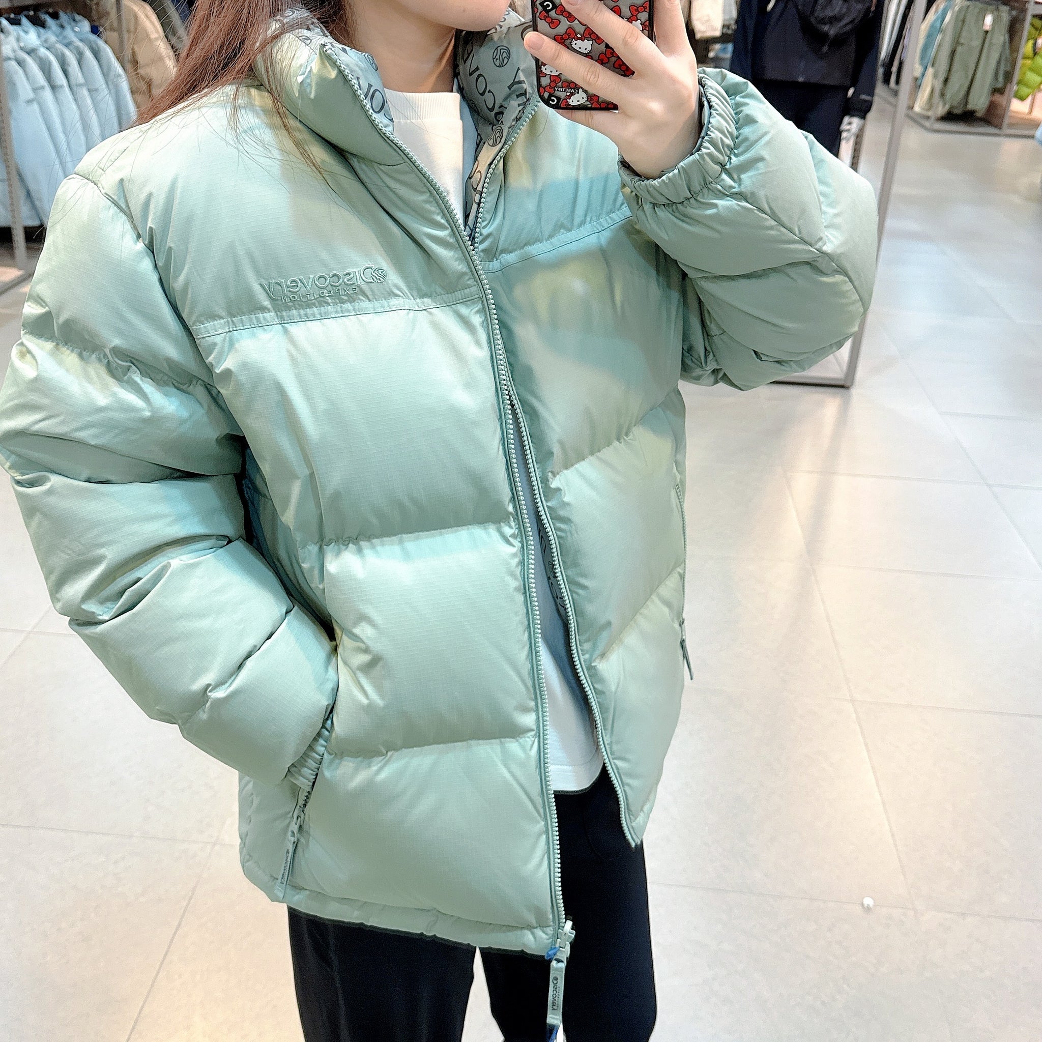 韓國 Discovery Choose One Of Three Glen Reversible Down Short Padding Styles (鵝絨)【DY191】