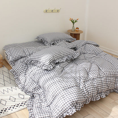 韓國 週日格紋荷葉邊【SM410】