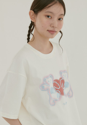 韓國 Ambler Hey, Buddy Embroidered Short Sleeve T-shirt【AR106】