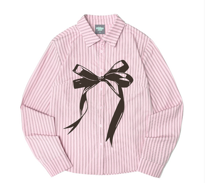 韓國 Video Jockey Big Ribbon Shirt【VJ083】