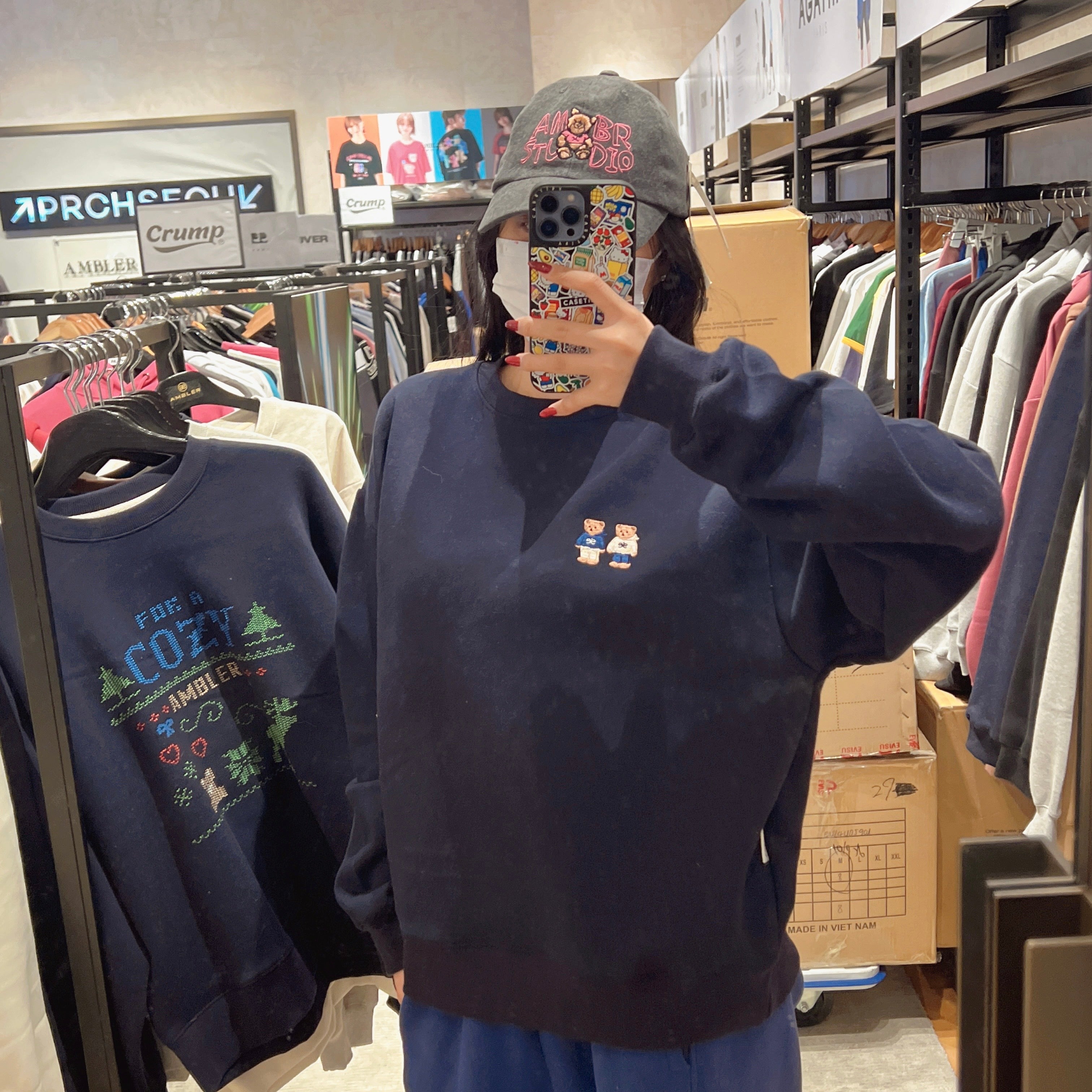 韓國 Ambler Twinlook Bear Fleece Sweatshirt【AR038】 - STT Mall HK 靚太網購