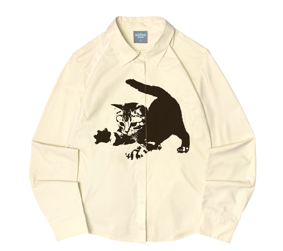 韓國 Video Jockey Big Kitty Shirt【VJ084】