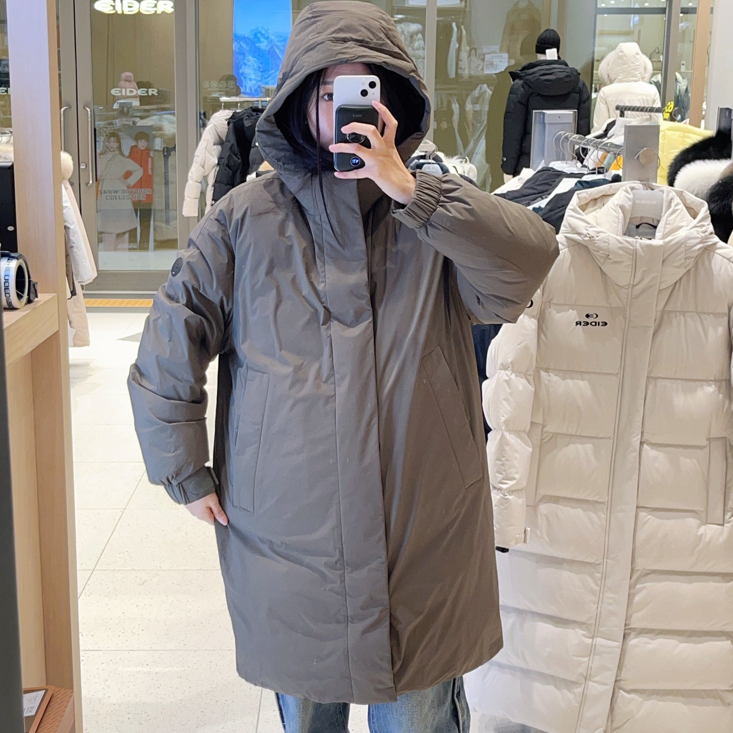 韓國 Eider Unisex Gram Thin Down Casual Long Padding Goose Down Jacket【ER034】