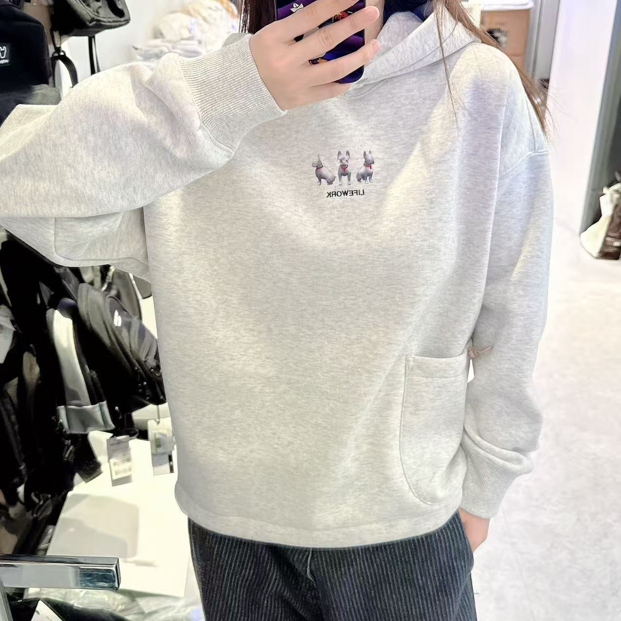 韓國 LifeWork Women's Lite Bonding 3D Radok Hooded T-Shirt (加絨款)【LW029】