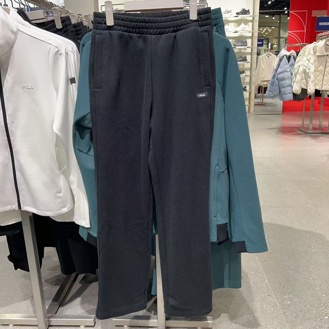 韓國 FILA Unisex Fleece Basic Straight Pants【FA043】
