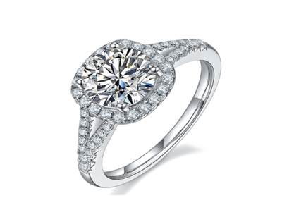 莫桑鑽 S925銀雙臂方包3.0克拉戒指【SM1271】