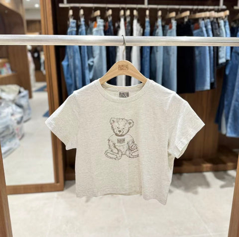 韓國 Marithe Francois Girbaud Bear Crop T-Shirt【MF508】