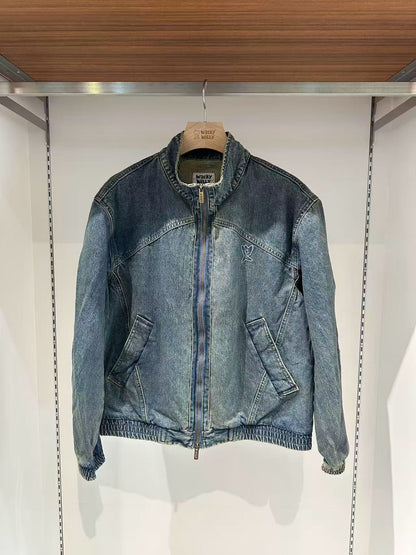 韓國 Wacky Willy Denim high-neck full-zip【WW106】