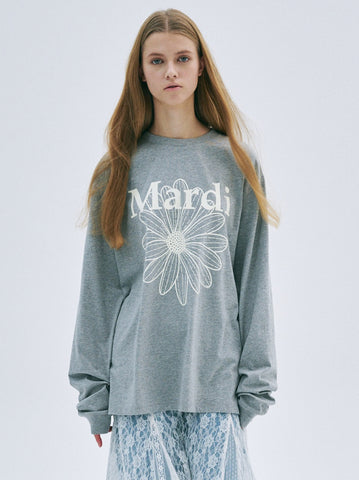 韓國 Mardi Mercredi UNISEX TSHIRT LONG SLEEVE FLOWERMARDI【MM036】