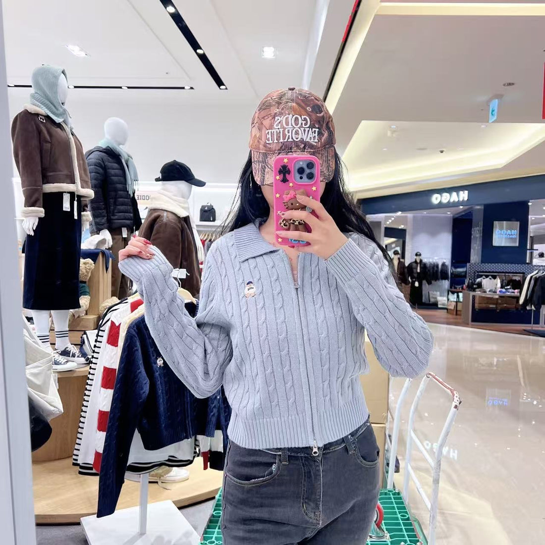 韓國 SPAO Woody Collar Neck Zip-Up Cardigan【SP311】