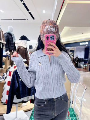 韓國 SPAO Woody Collar Neck Zip-Up Cardigan【SP311】