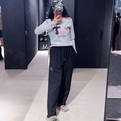 韓國 Mucent Rash Metal Logo Jogger Sweat Wide Pants【MU140】