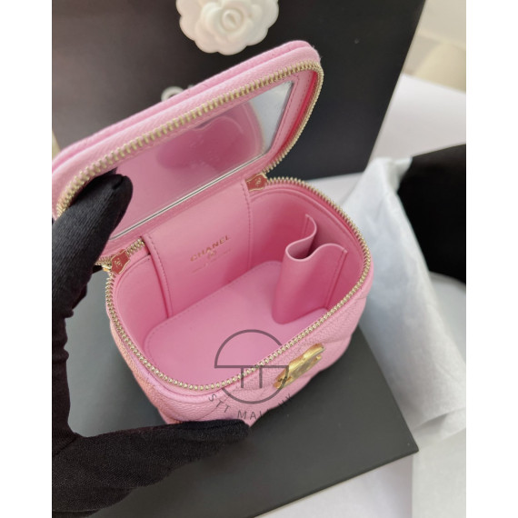 【Brand New】Chanel 連鏡 Small Box Bag 連禮盒 (粉色拼金Logo) (訂金$500，總售價為 $16,888)【ST004】