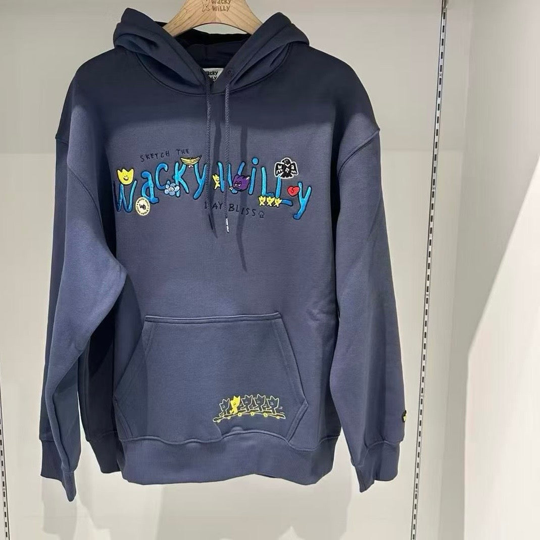韓國 Wacky Willy Embroidered Logo Hoodie【WW093】
