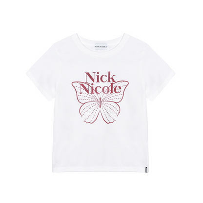 韓國 Nick Nicole BUTTERFLY NICOLE LABEL SLIM TOP (中長款) 【NN140】