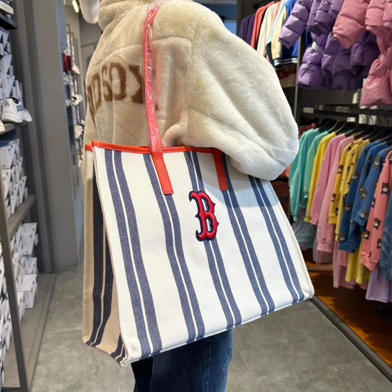 韓國 MLB Ethnic Stripe Tote Bag 【MB085】 - STT Mall HK 靚太網購