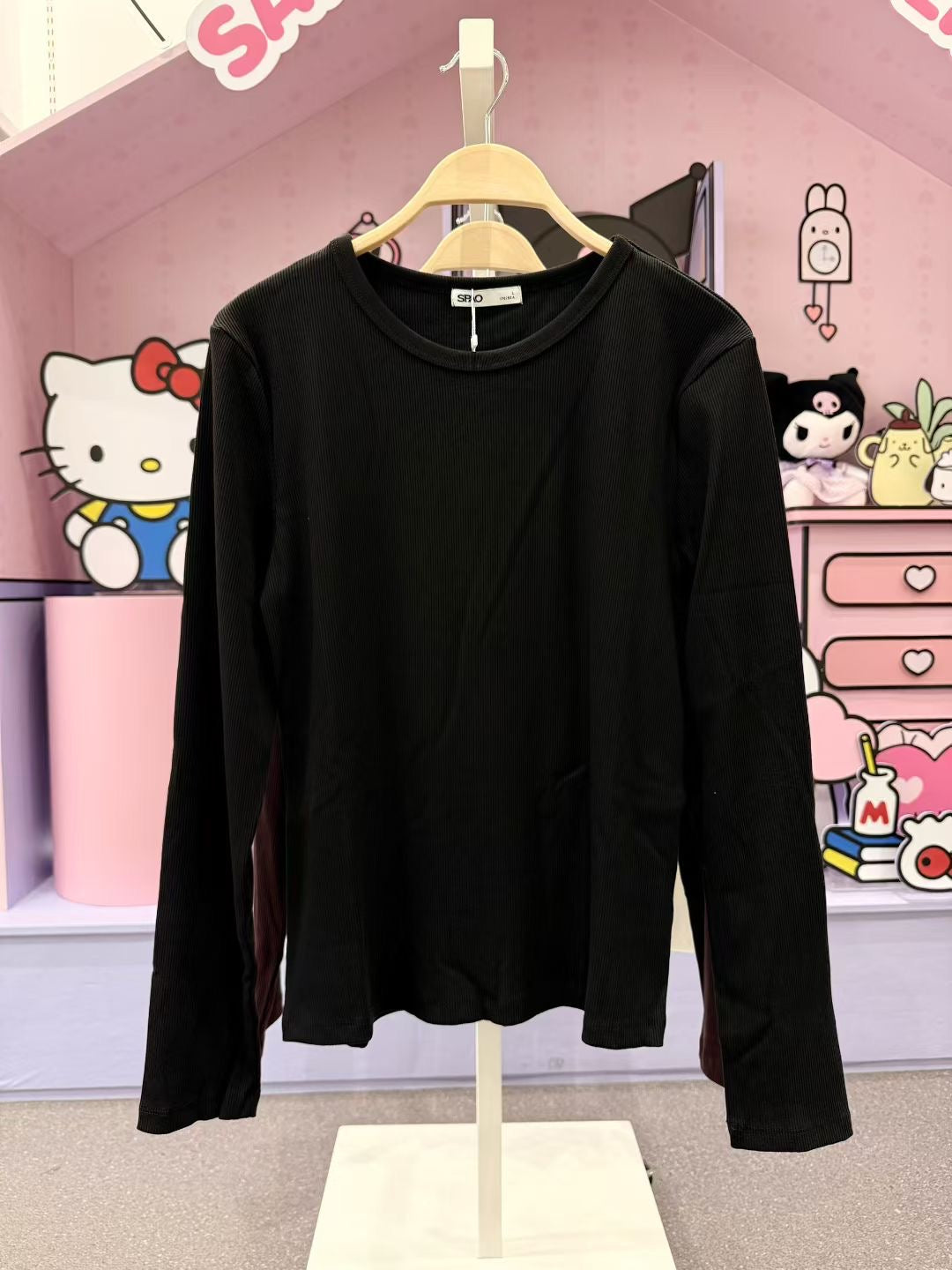 韓國 SPAO Round Neck Long Sleeve T-Shirt【SP205】