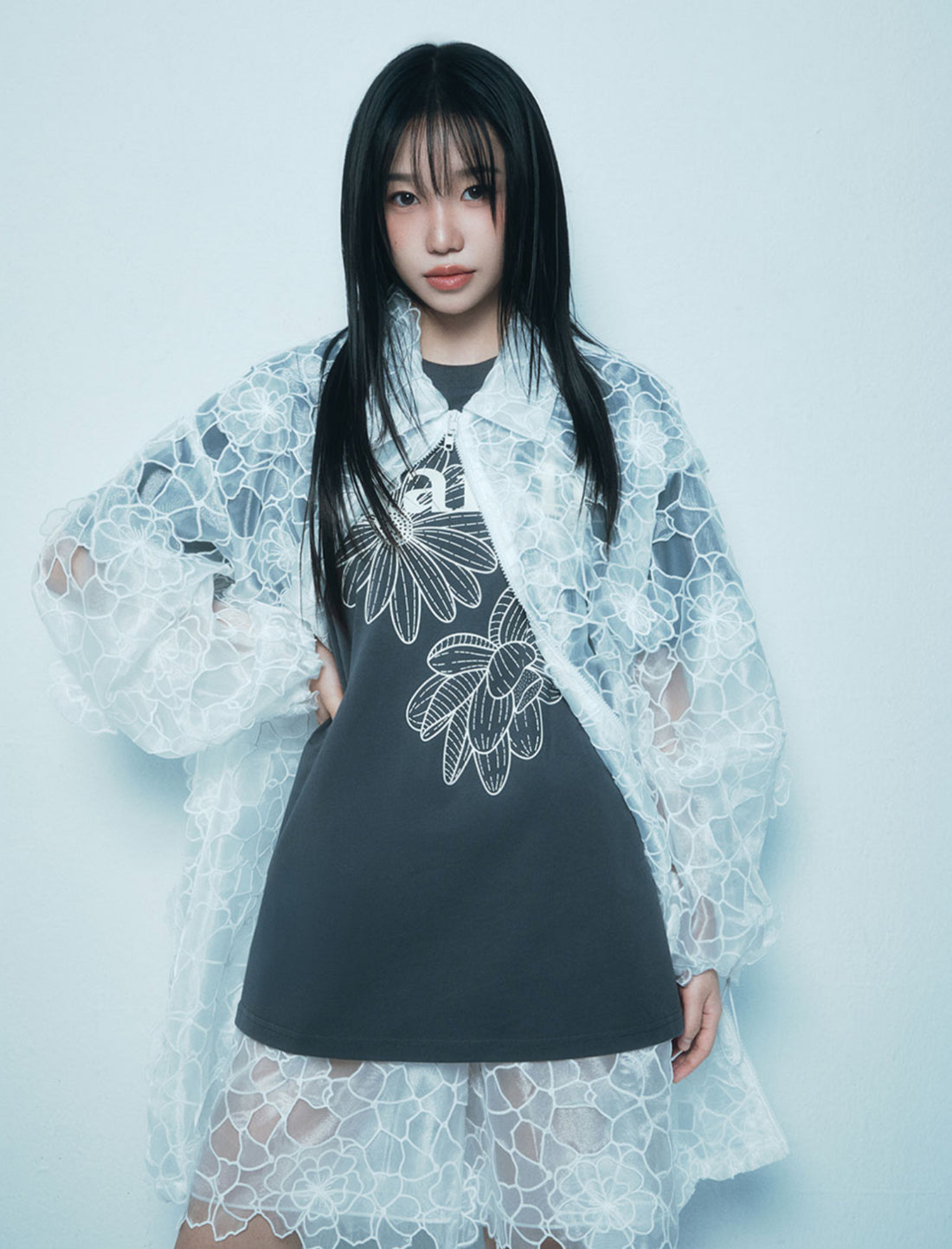韓國 Mardi Mercredi UNISEX TSHIRT TRIPLE FLOWER【MM141】