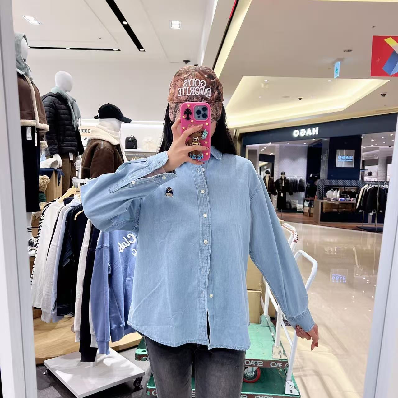 韓國 SPAO Woody Overfit Denim Shirt【SP317】