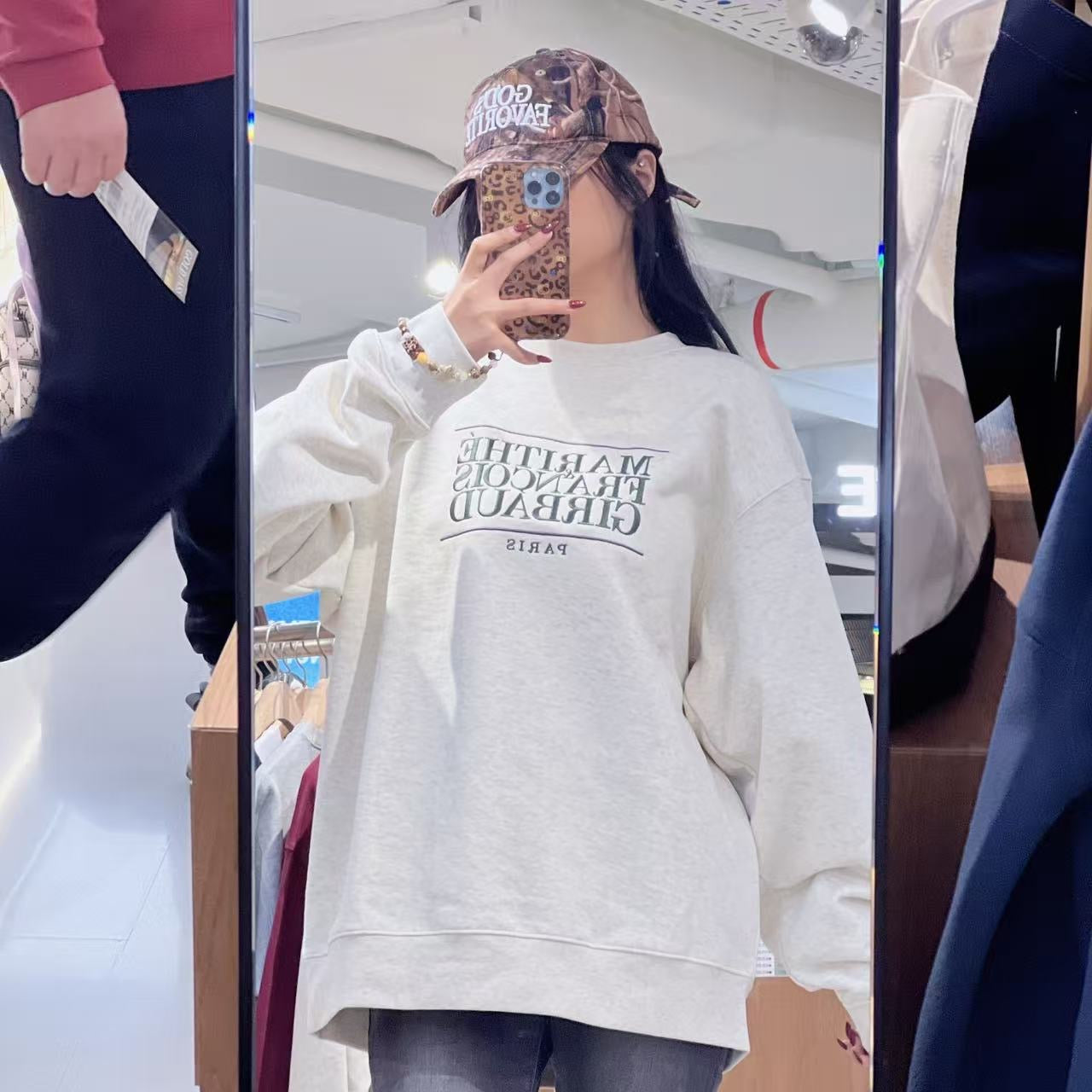 韓國 Marithe Francois Girbaud Classic Logo Embroidery Sweatshirt (Brushed)【MF687】