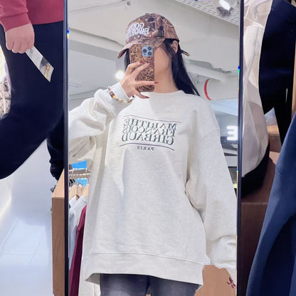 韓國 Marithe Francois Girbaud Classic Logo Embroidery Sweatshirt (Brushed)【MF687】