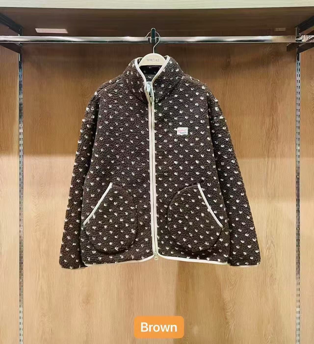 韓國 WhoAU Dot Pattern Fleece Jacket【WA308】