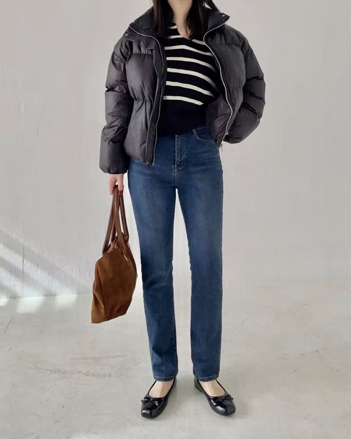 韓國 HowLuk 牛仔褲 刷薄毛 (冬季款)【H2564】