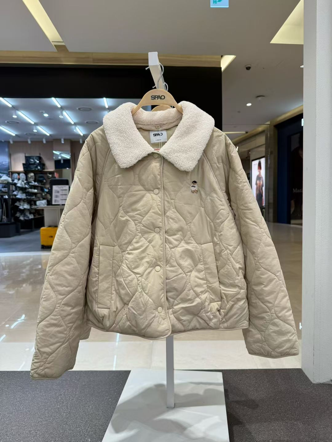 韓國 SPAO Detachable Collar Lightweight Quilted Jacket【SP240】