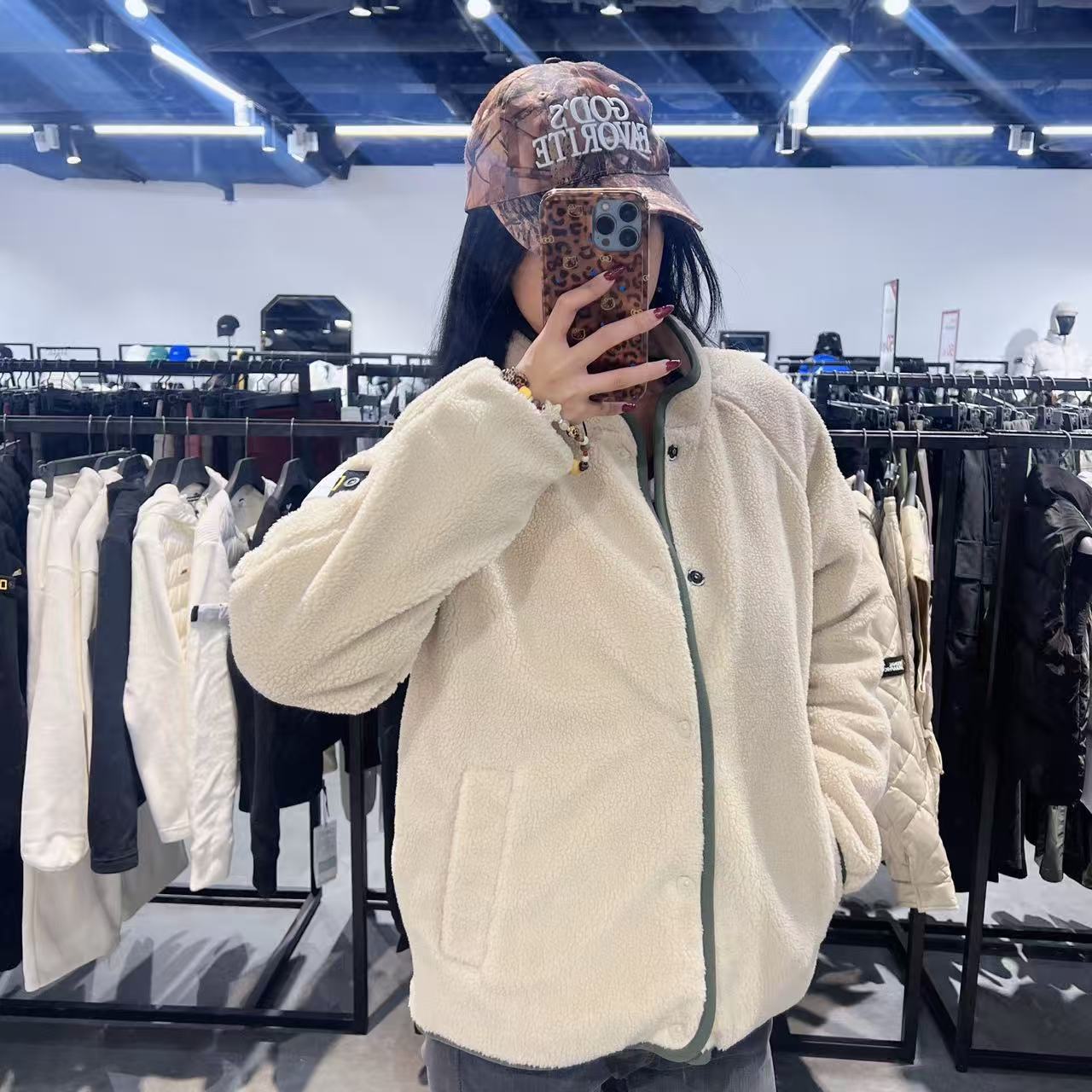 韓國 National Geographic Unisex Malay Mac Round Reversible Fleece Zip-Up【NG047】