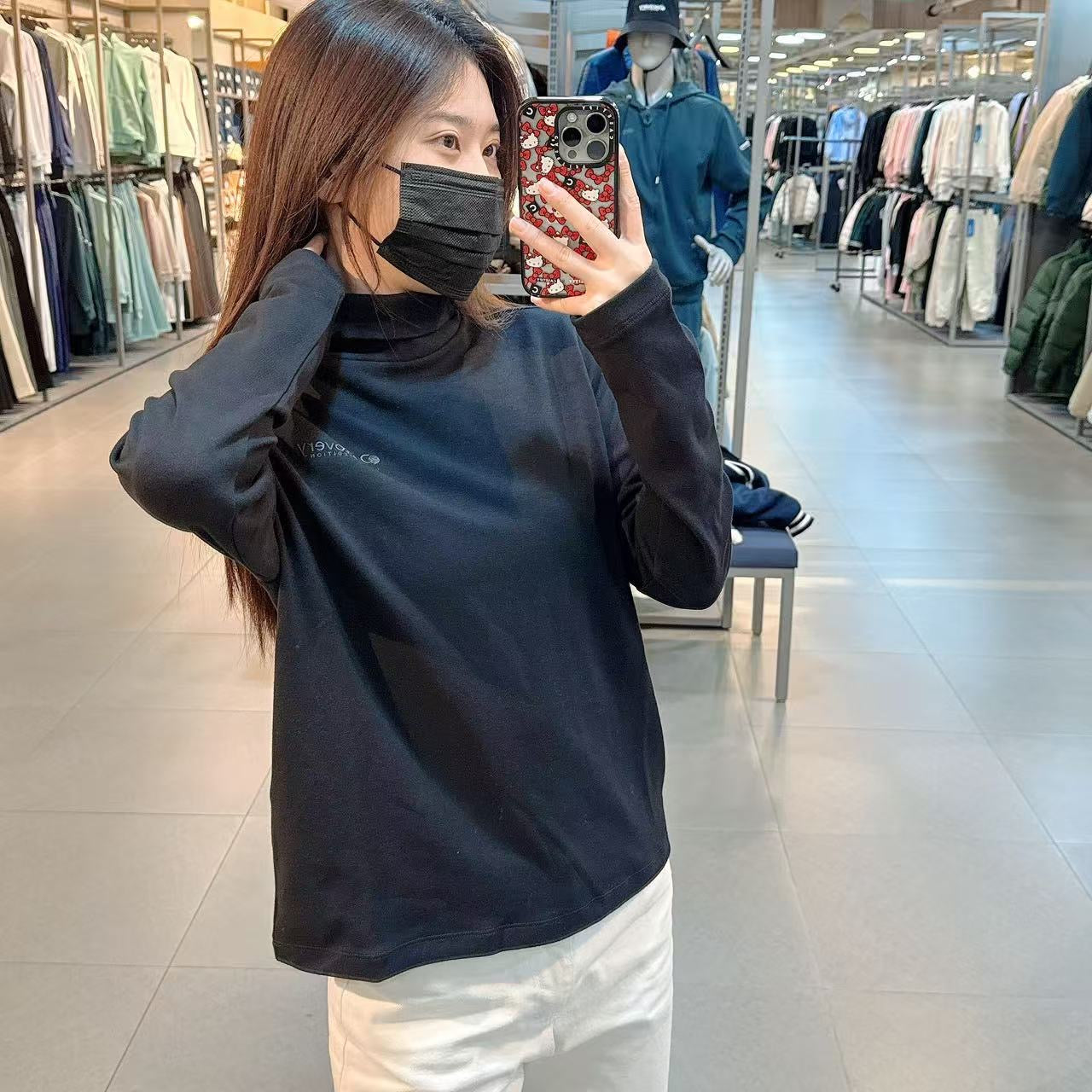 韓國 Discovery Women's Turtleneck Long Sleeve T-Shirt【DY164】